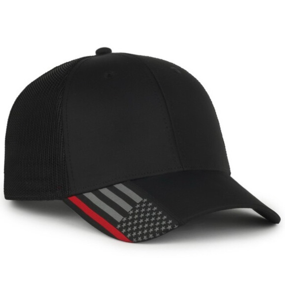 USA American Flag Black Trucker Hat